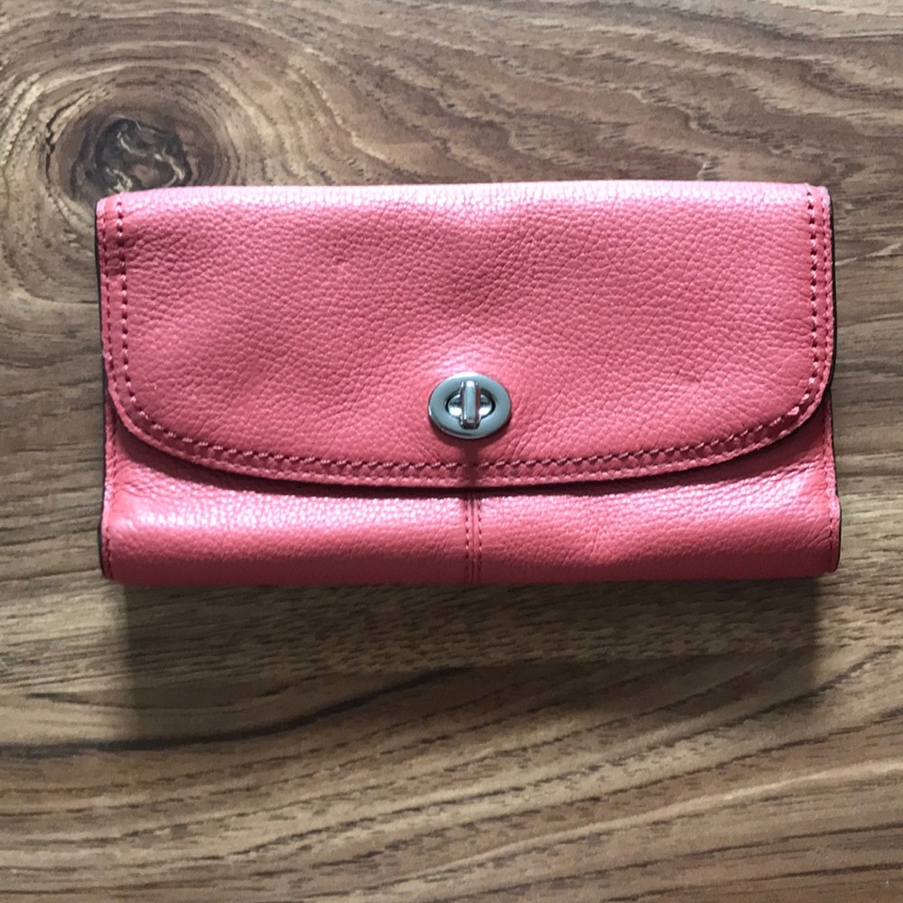 Coral Coach Wallet